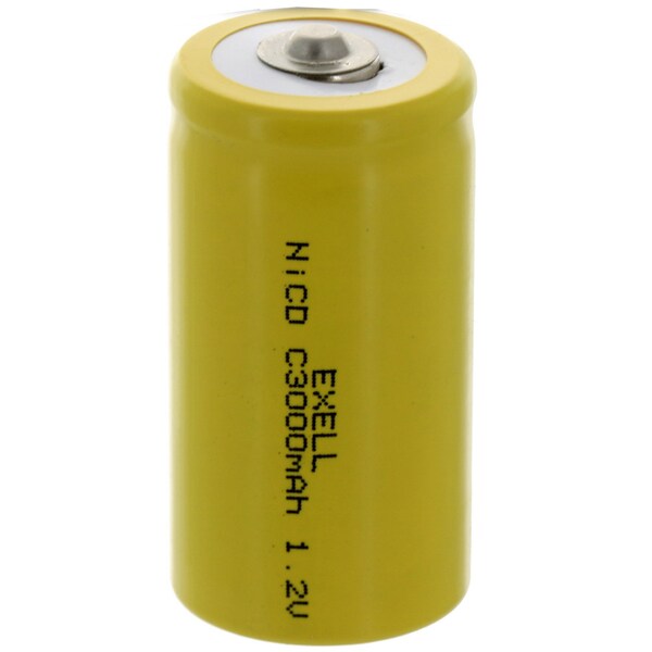 Exell Battery C Size 1.2V 3000mAh NiCD Button Top Rechargeable Battery EBC-335 - main